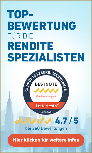 Top Bewertung für die Rendite Spezialisten Side Banner