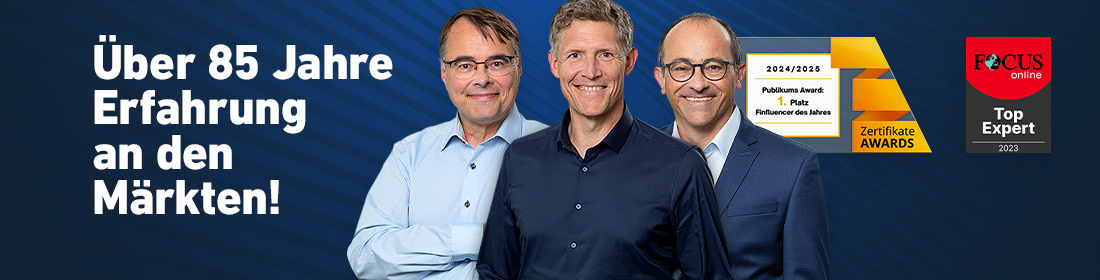 Banner von die Drei Spezialisten Lars Erichsen, Stefan Böhm und Dr. Detlef Rettinger